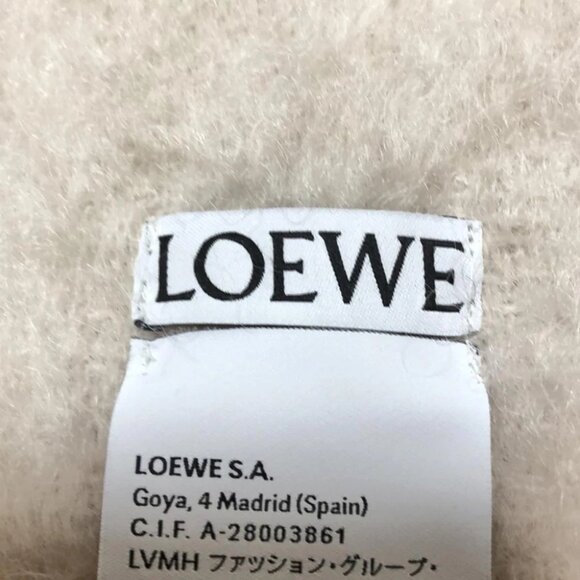 Auth LOEWE - Cream Mohair Wool Nylon Scarf - Picture 2 of 6